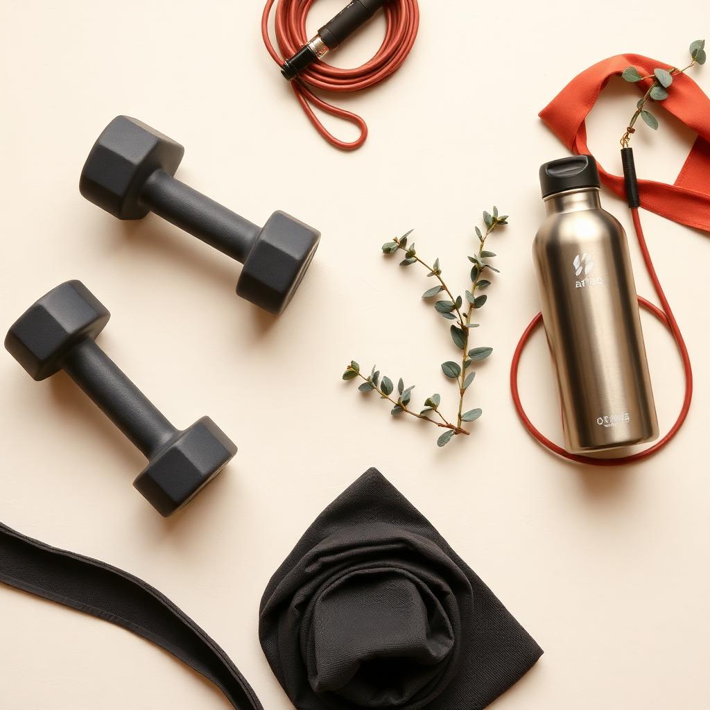 Training essentials flat lay